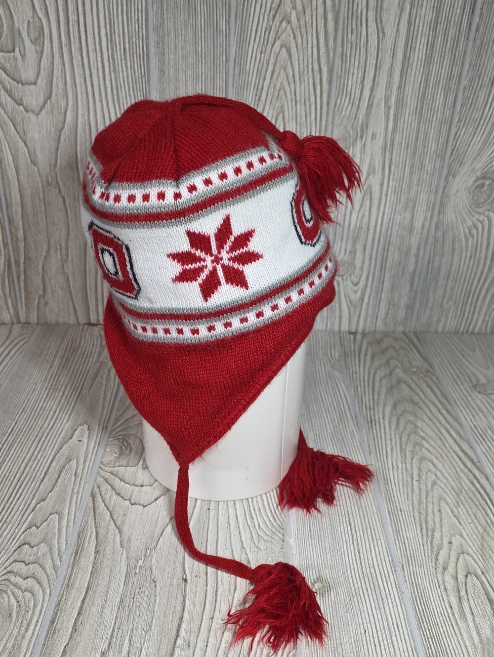 Ohio State Buckeyes Knit Earflap Beanie Hat Youth Size
